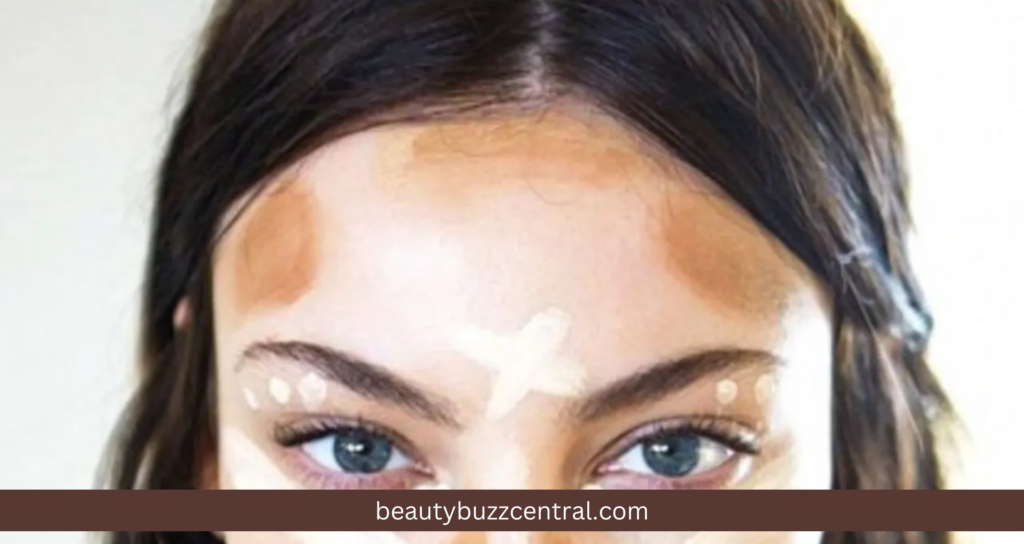 apply contour on your forehead