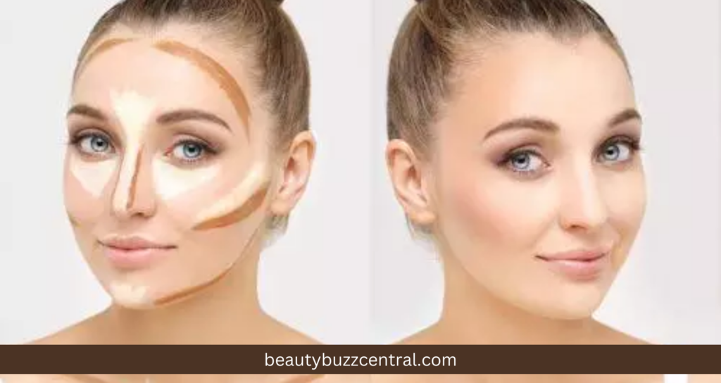 create jawline and define cheeks with contour